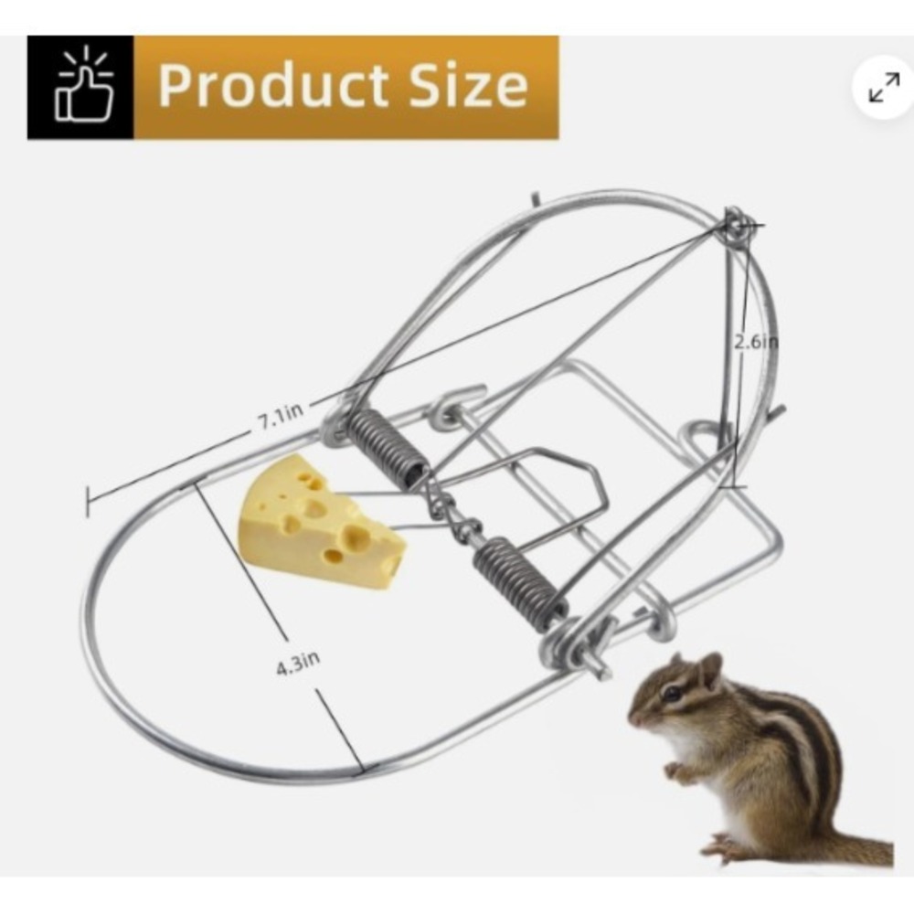 2pcs Small Animals Catch Traps Mouse Trap Spring Trapt Rodent for Rat Rabbit - Picture 9 of 10